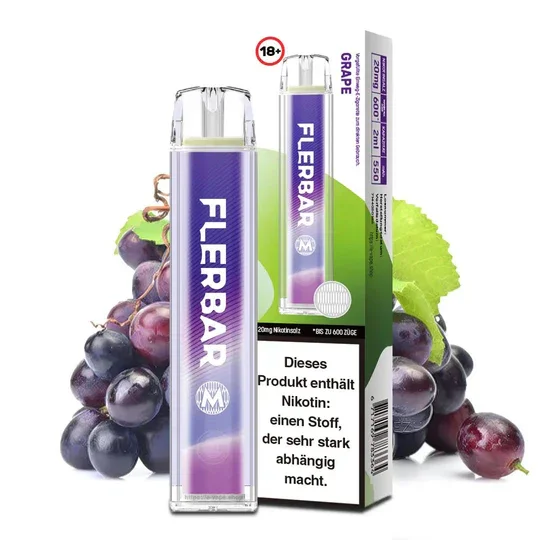 Flerbar Einweg Vape | Grape | 600 Züge | Nikotin 20 mg