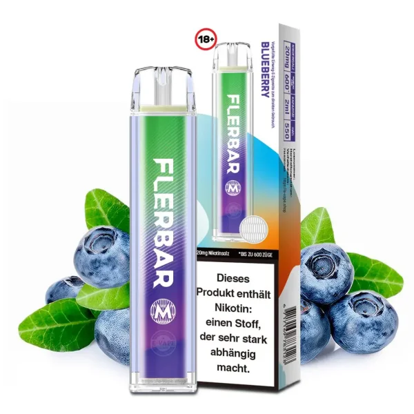 Flerbar Einweg Vape | Blueberry | 600 Züge | Nikotin 20 mg