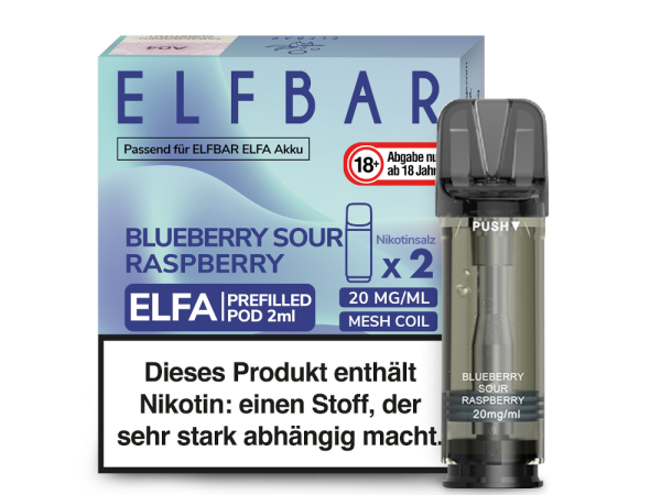 ELFBAR ELFA Pod | Blueberry Sour Raspberry | 20mg Nikotin | 2er Pack