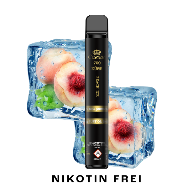 Caesar Vape | Peach Ice | 700 Züge | Nikotin 0,0mg