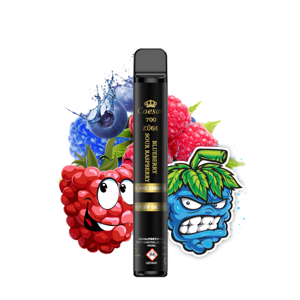 Caesar Vape | Blueberry sour Raspberry | 700 Züge | Nikotin 0,0mg