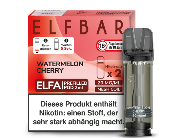 ELFBAR ELFA Pod | Watermelon Cherry| 20mg Nikotin | 2er Pack