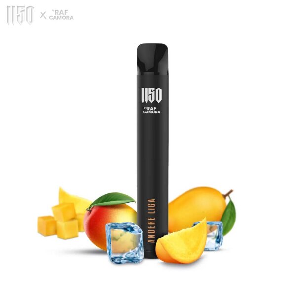 1150 Vape by Raf Camora | ANDERE LIGA - Mango Ice | Einweg E-Shisha E-Zigarette Vape mit Nikotin 20mg