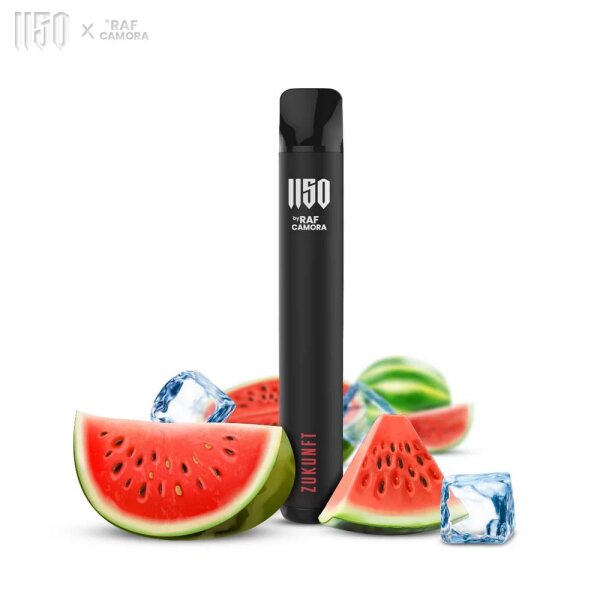 1150 Vape by Raf Camora | ZUKUNFT - Watermelon Ice | Einweg E-Shisha E-Zigarette Vape mit Nikotin 20mg