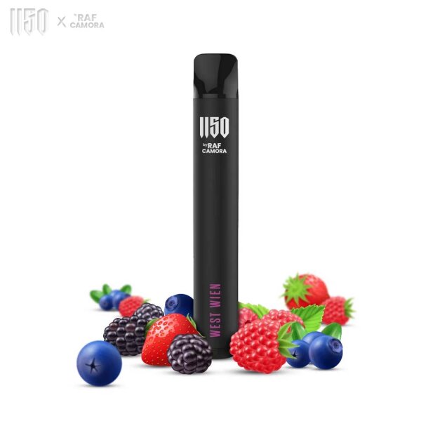 1150 Vape by Raf Camora | WEST WIEN - Mixberry | Einweg E-Shisha E-Zigarette Vape mit Nikotin 20mg